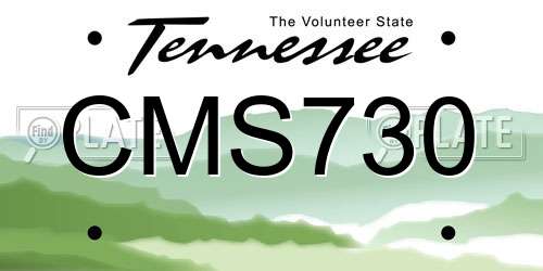 CMS730 Tennessee License Plate