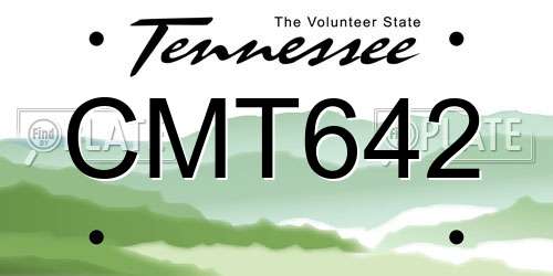 CMT642 Tennessee License Plate