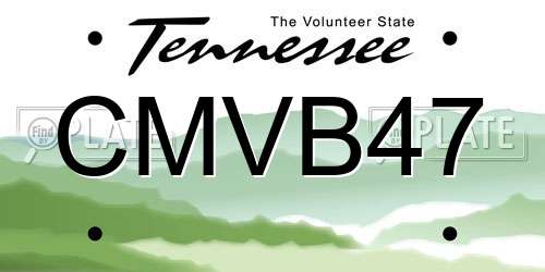 CMVB47 Tennessee License Plate