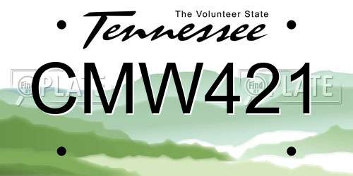 CMW421 Tennessee License Plate