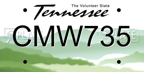 CMW735 Tennessee License Plate