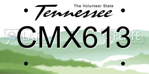 CMX613 Tennessee License Plate