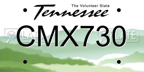 CMX730 Tennessee License Plate
