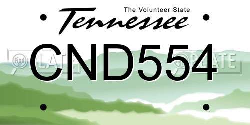 CND554 Tennessee License Plate