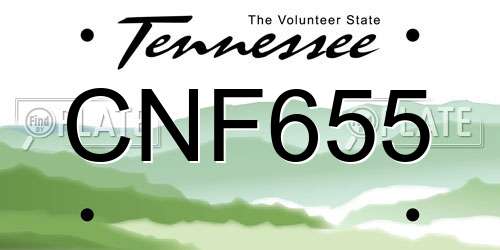 CNF655 Tennessee License Plate