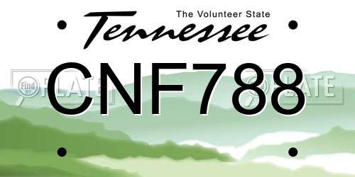 CNF788 Tennessee License Plate