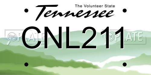 CNL211 Tennessee License Plate