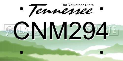 CNM294 Tennessee License Plate