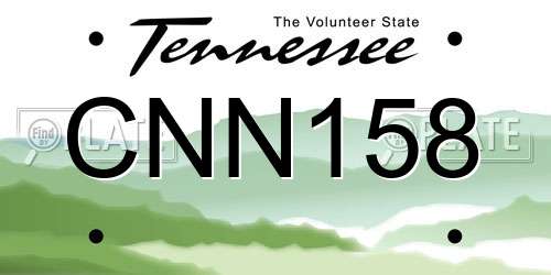 CNN158 Tennessee License Plate