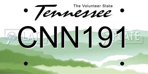 CNN191 Tennessee License Plate