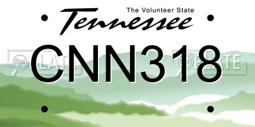 CNN318 Tennessee License Plate