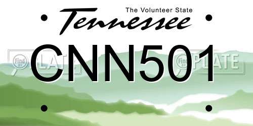 CNN501 Tennessee License Plate
