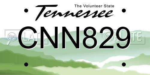 CNN829 Tennessee License Plate