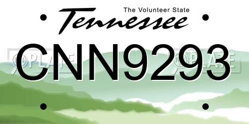 CNN9293 Tennessee License Plate