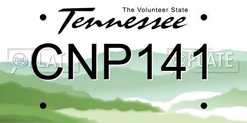 CNP141 Tennessee License Plate