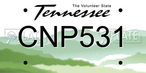 CNP531 Tennessee License Plate