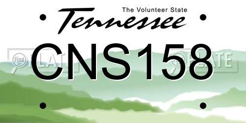 CNS158 Tennessee License Plate