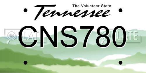 CNS780 Tennessee License Plate