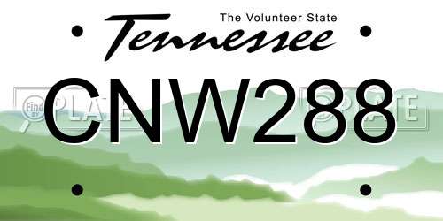 CNW288 Tennessee License Plate