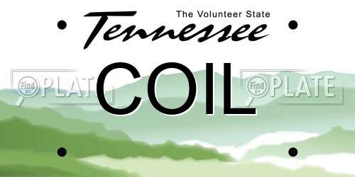 COIL Tennessee License Plate