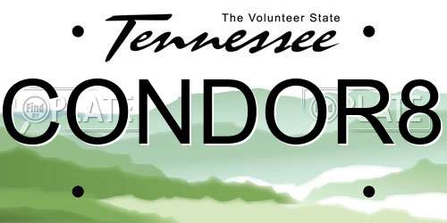 CONDOR8 Tennessee License Plate