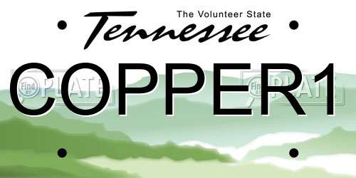 COPPER1 Tennessee License Plate