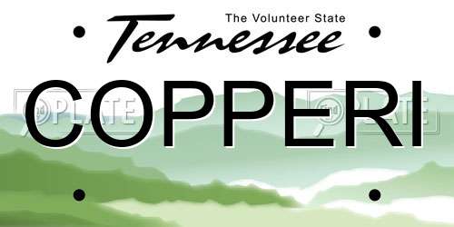 COPPERI Tennessee License Plate