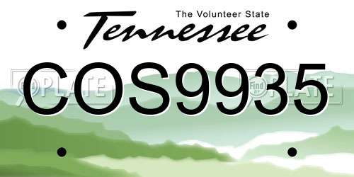 COS9935 Tennessee License Plate