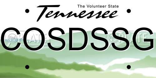 COSDSSG Tennessee License Plate