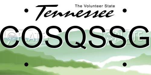 COSQSSG Tennessee License Plate