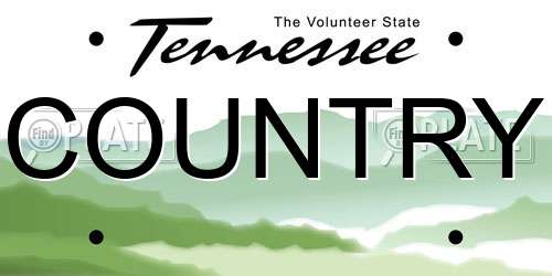COUNTRY Tennessee License Plate
