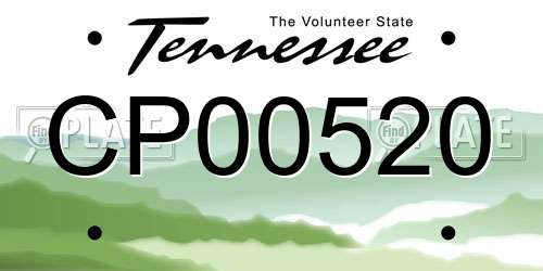CP00520 Tennessee License Plate