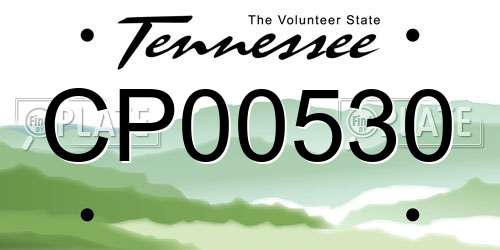 CP00530 Tennessee License Plate