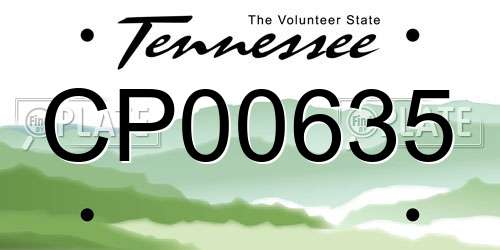 CP00635 Tennessee License Plate