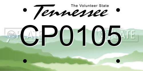 CP0105 Tennessee License Plate