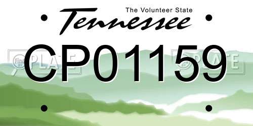 CP01159 Tennessee License Plate