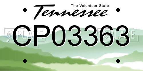 CP03363 Tennessee License Plate