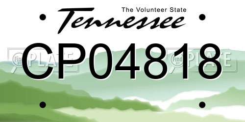 CP04818 Tennessee License Plate
