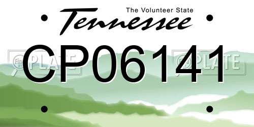CP06141 Tennessee License Plate
