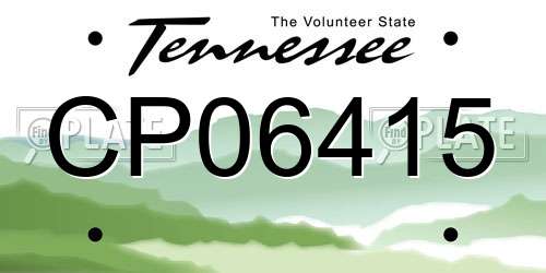 CP06415 Tennessee License Plate