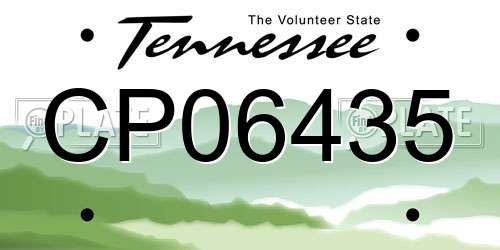 CP06435 Tennessee License Plate