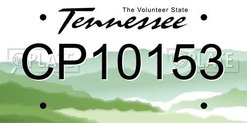 CP10153 Tennessee License Plate
