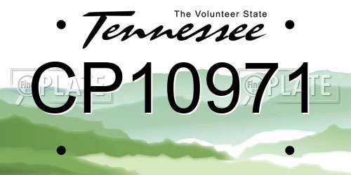 CP10971 Tennessee License Plate