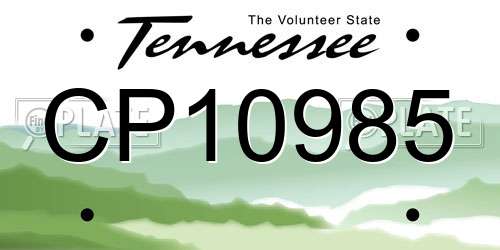CP10985 Tennessee License Plate