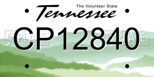 CP12840 Tennessee License Plate