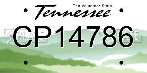 CP14786 Tennessee License Plate