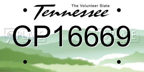 CP16669 Tennessee License Plate