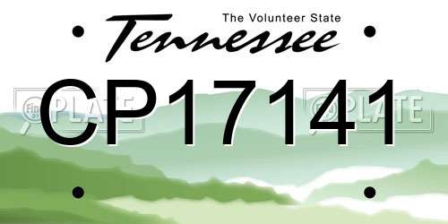 CP17141 Tennessee License Plate