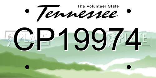 CP19974 Tennessee License Plate