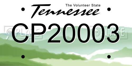 CP20003 Tennessee License Plate